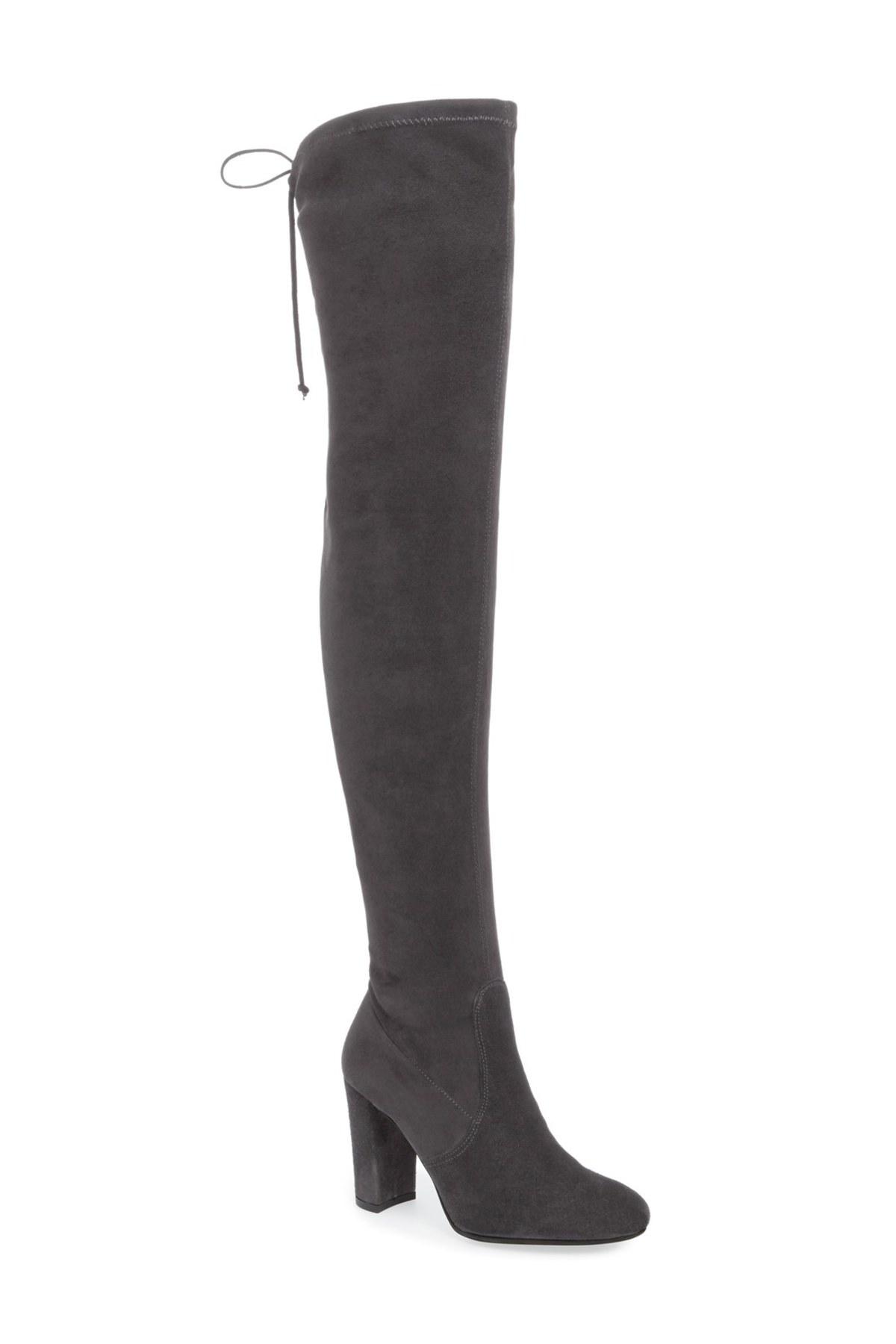 dune grey over the knee boots